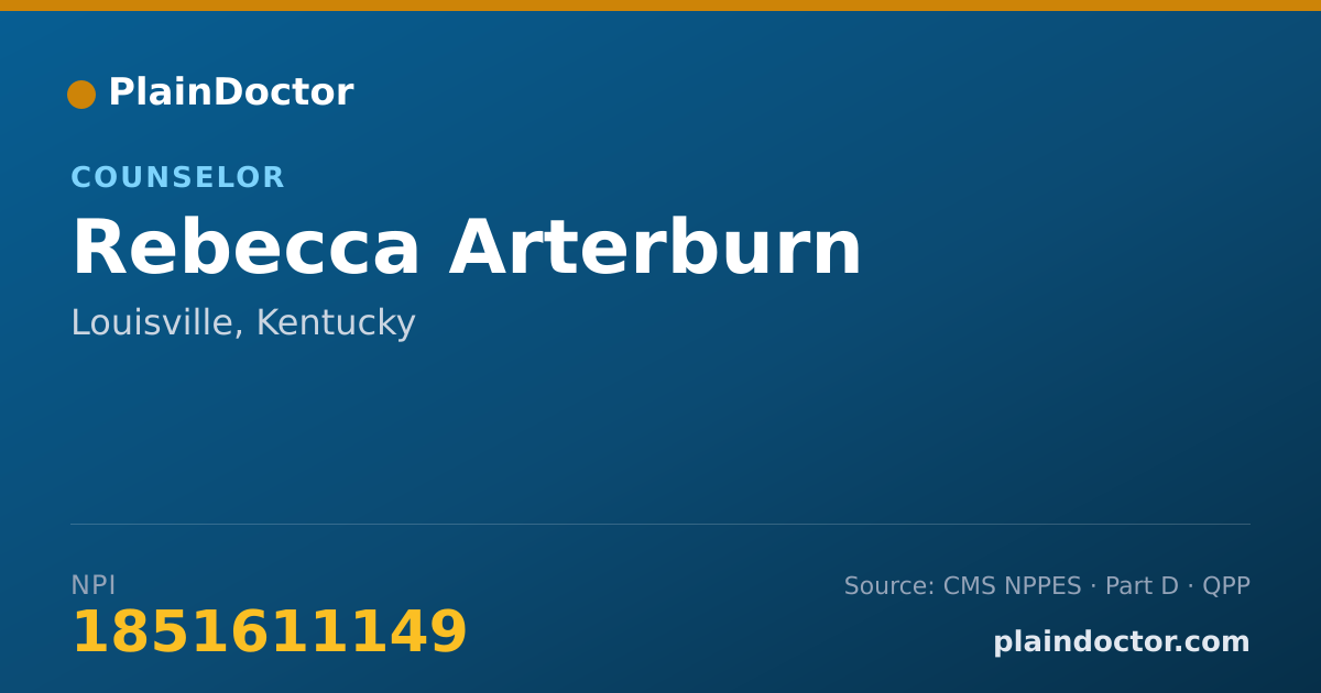 Shareable card for Rebecca Arterburn - Counselor, Louisville, KY