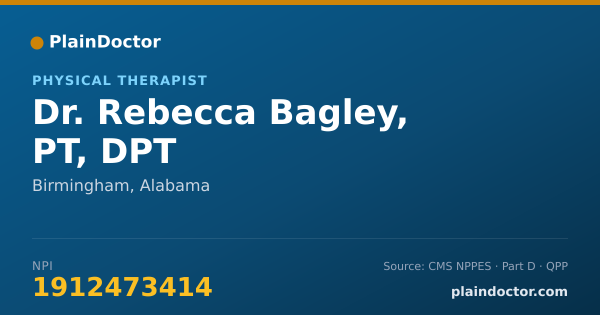 Shareable card for Rebecca Bagley, PT, DPT - Physical Therapist, Birmingham, AL