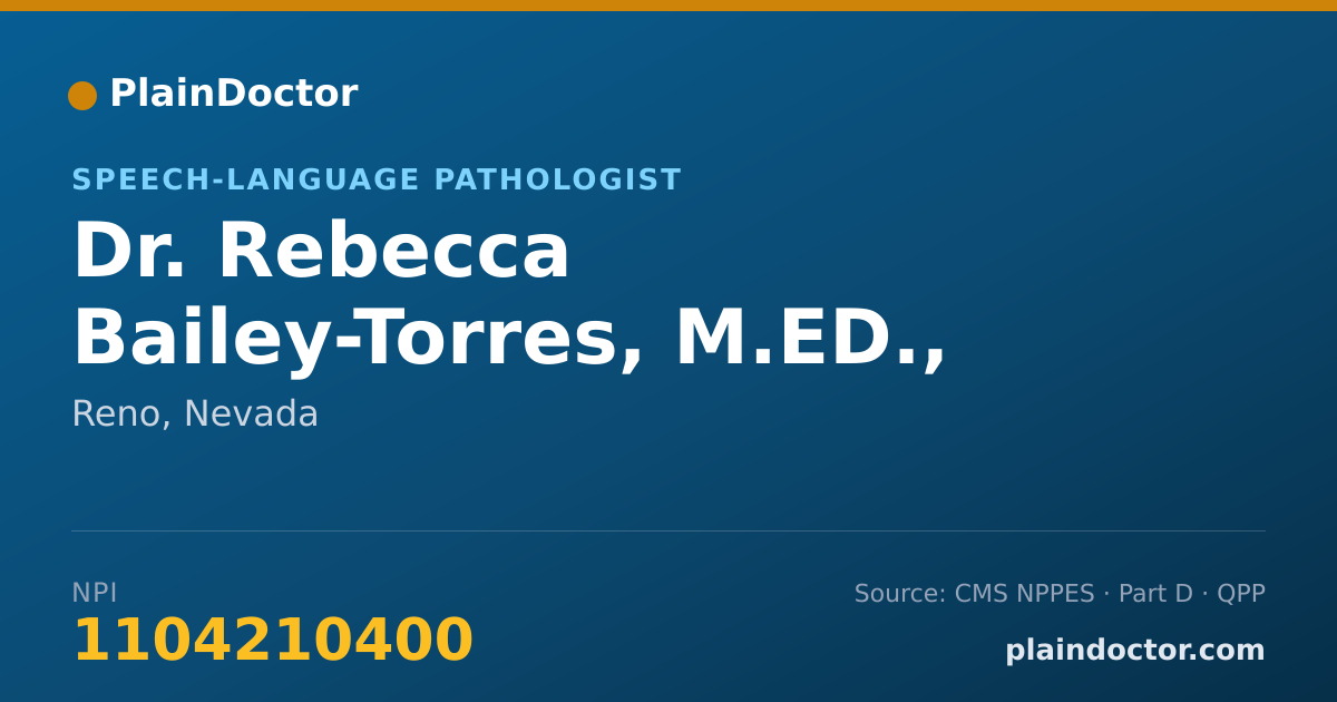 Shareable card for Rebecca Bailey-Torres, M.ED., M.S. - Speech-Language Pathologist, Reno, NV