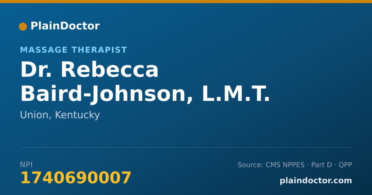 Shareable card for Rebecca Baird-Johnson, L.M.T. - Massage Therapist, Union, KY