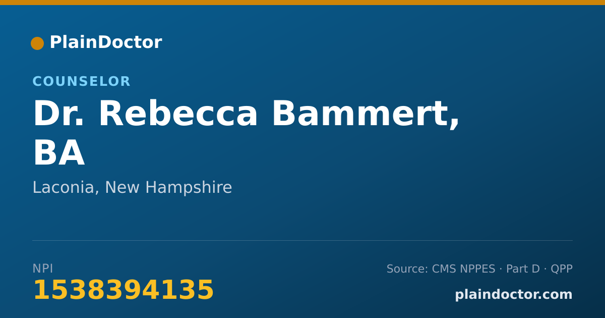 Shareable card for Rebecca Bammert, BA - Counselor, Laconia, NH