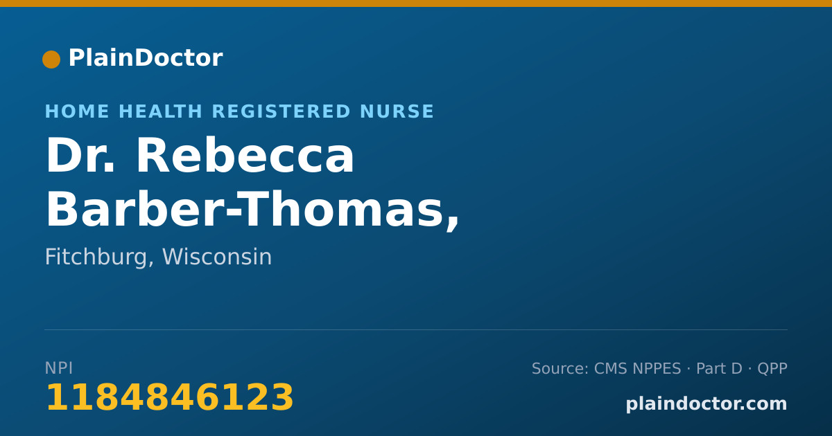 Shareable card for Rebecca Barber-Thomas, REGISTERED NURSE - Home Health Registered Nurse, Fitchburg, WI