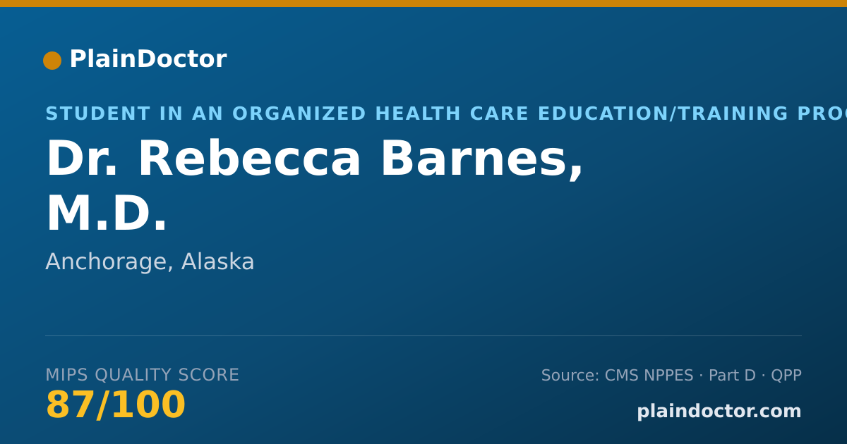 Shareable card for Rebecca Barnes, M.D. - Student in an Organized Health Care Education/Training Program, Anchorage, AK