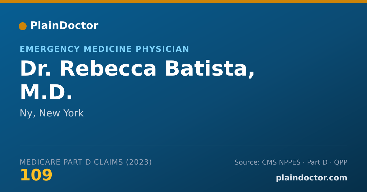 Shareable card for Rebecca Batista, M.D. - Emergency Medicine Physician, Ny, NY