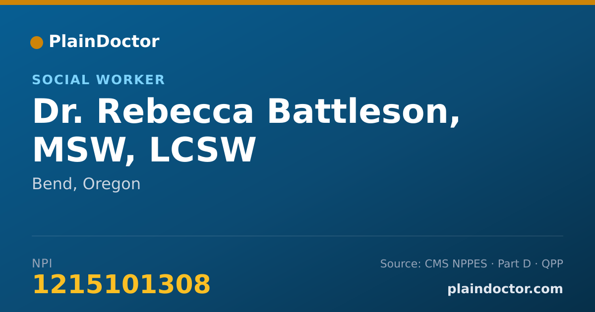 Shareable card for Rebecca Battleson, MSW, LCSW - Social Worker, Bend, OR
