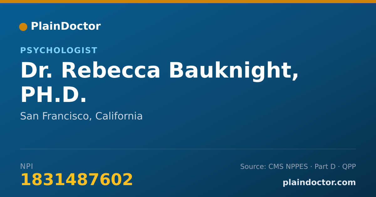 Shareable card for Rebecca Bauknight, PH.D. - Psychologist, San Francisco, CA