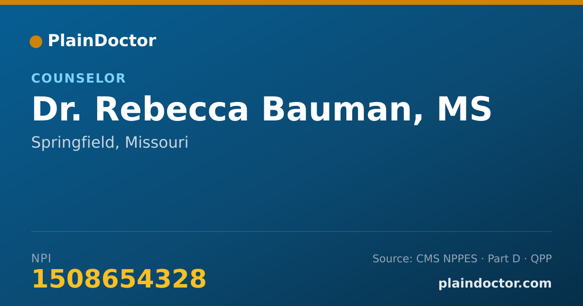 Shareable card for Rebecca Bauman, MS - Counselor, Springfield, MO