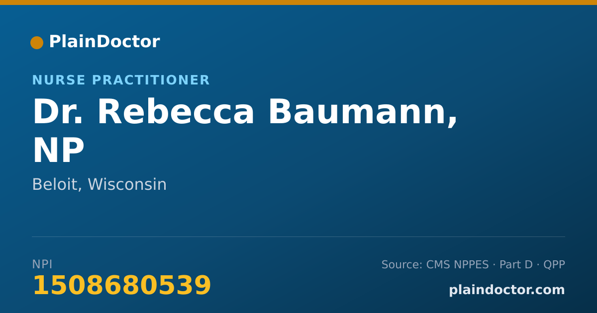 Shareable card for Rebecca Baumann, NP - Nurse Practitioner, Beloit, WI