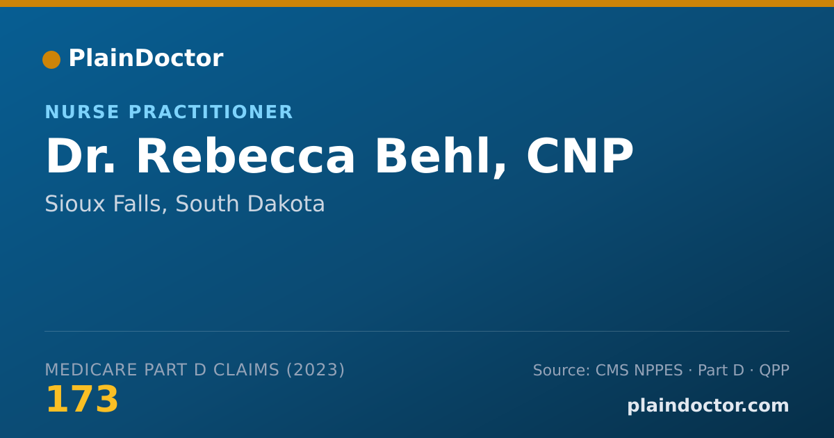 Shareable card for Rebecca Behl, CNP - Nurse Practitioner, Sioux Falls, SD