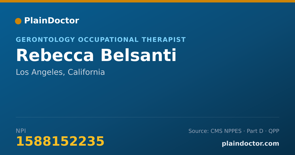 Shareable card for Rebecca Belsanti - Gerontology Occupational Therapist, Los Angeles, CA