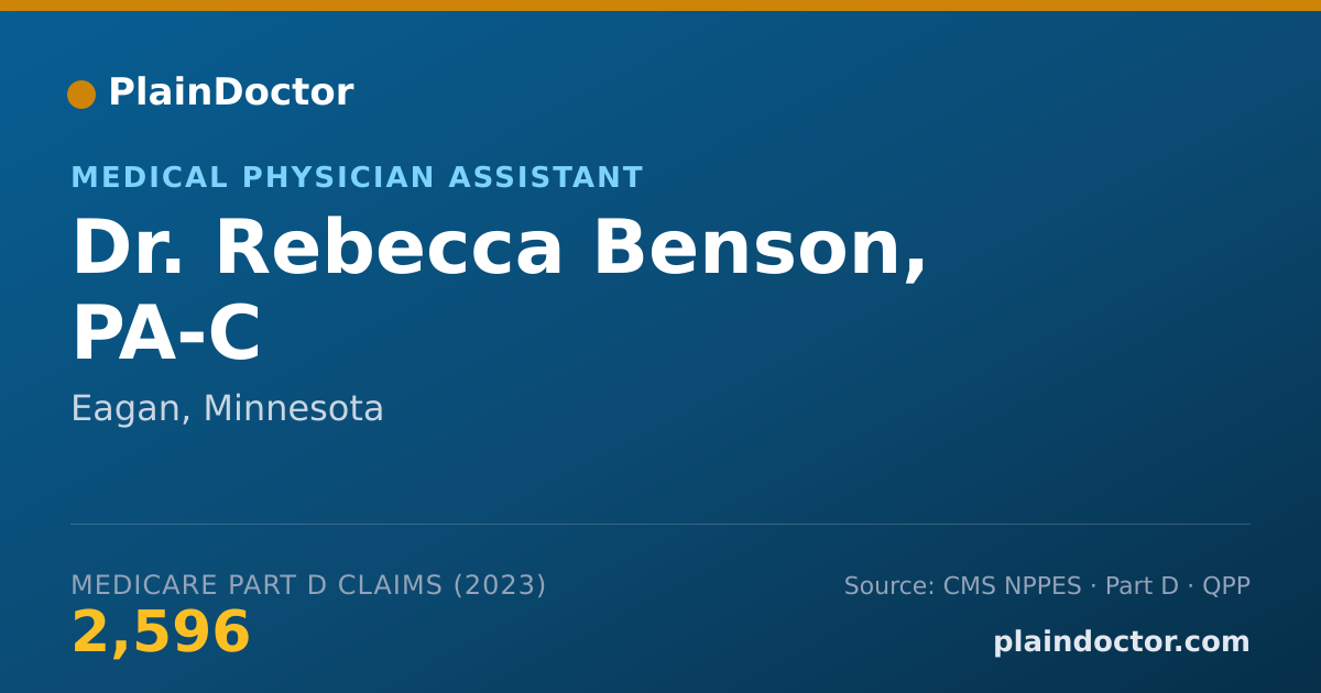 Shareable card for Rebecca Benson, PA-C - Medical Physician Assistant, Eagan, MN