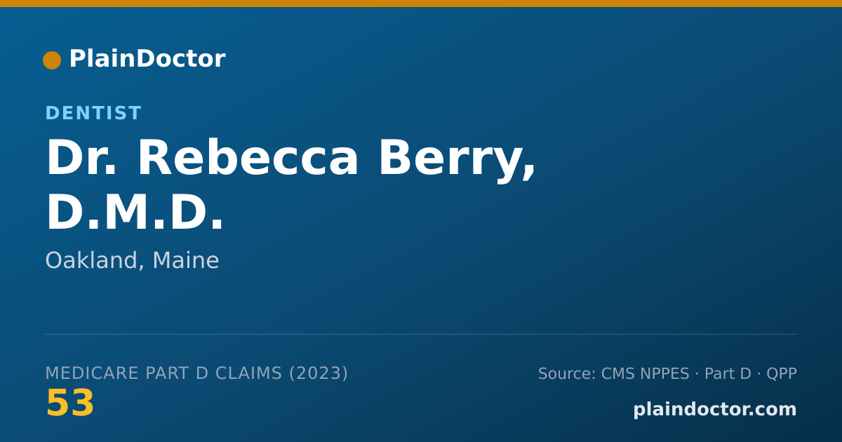 Shareable card for Rebecca Berry, D.M.D. - Dentist, Oakland, ME