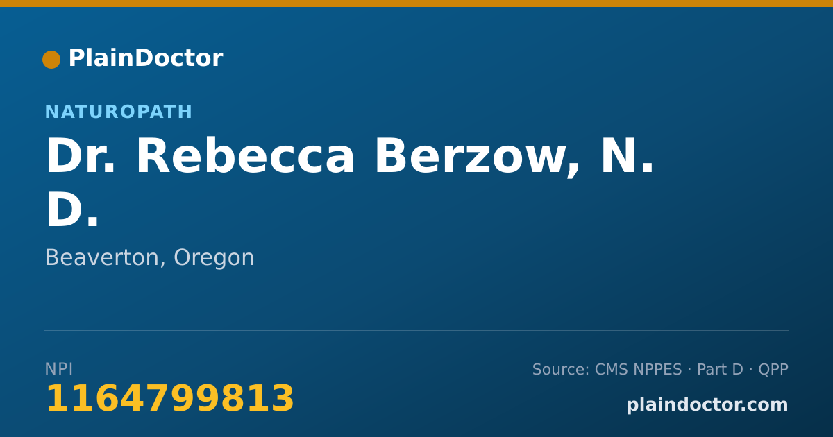 Shareable card for Rebecca Berzow, N. D. - Naturopath, Beaverton, OR