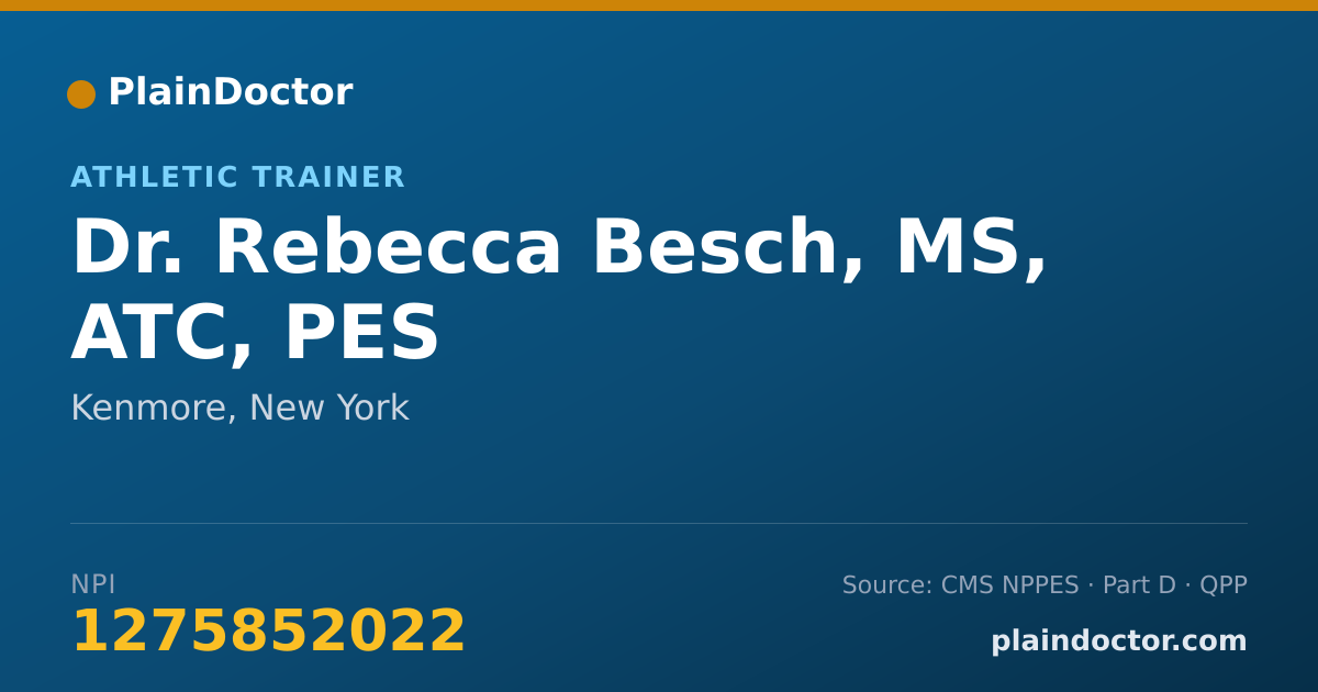 Shareable card for Rebecca Besch, MS, ATC, PES - Athletic Trainer, Kenmore, NY