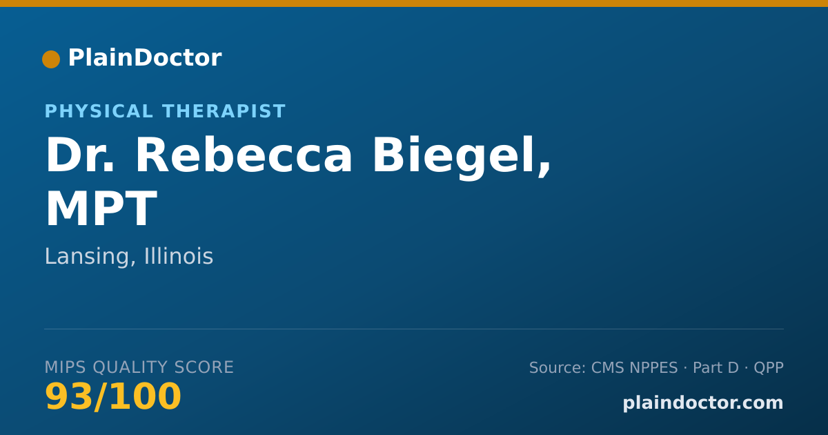 Shareable card for Rebecca Biegel, MPT - Physical Therapist, Lansing, IL