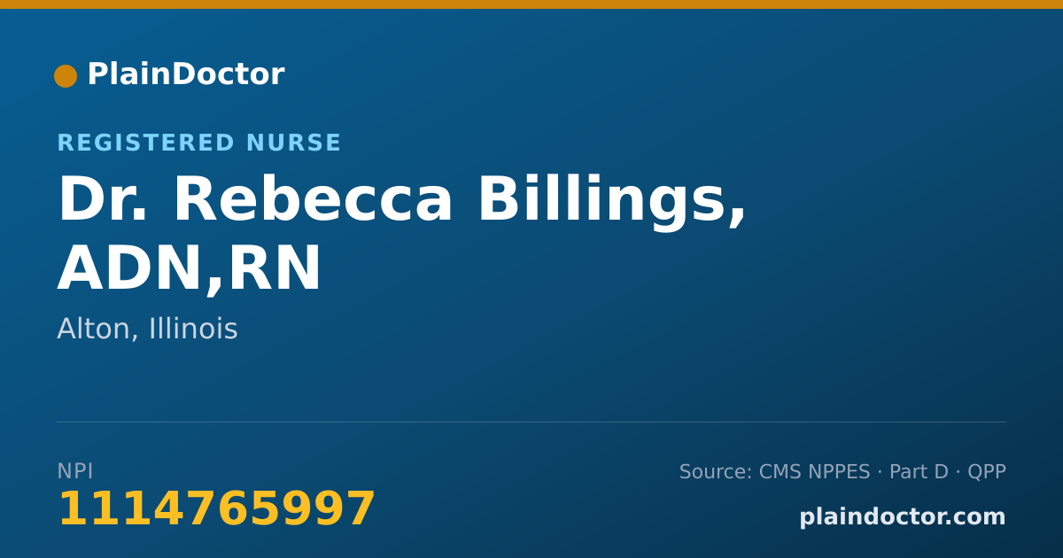 Shareable card for Rebecca Billings, ADN,RN - Registered Nurse, Alton, IL
