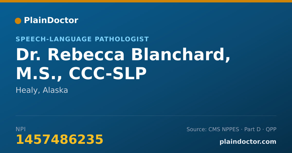 Shareable card for Rebecca Blanchard, M.S., CCC-SLP - Speech-Language Pathologist, Healy, AK