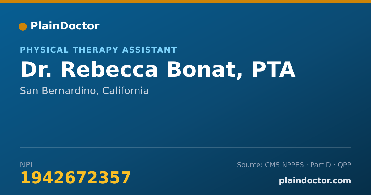 Shareable card for Rebecca Bonat, PTA - Physical Therapy Assistant, San Bernardino, CA