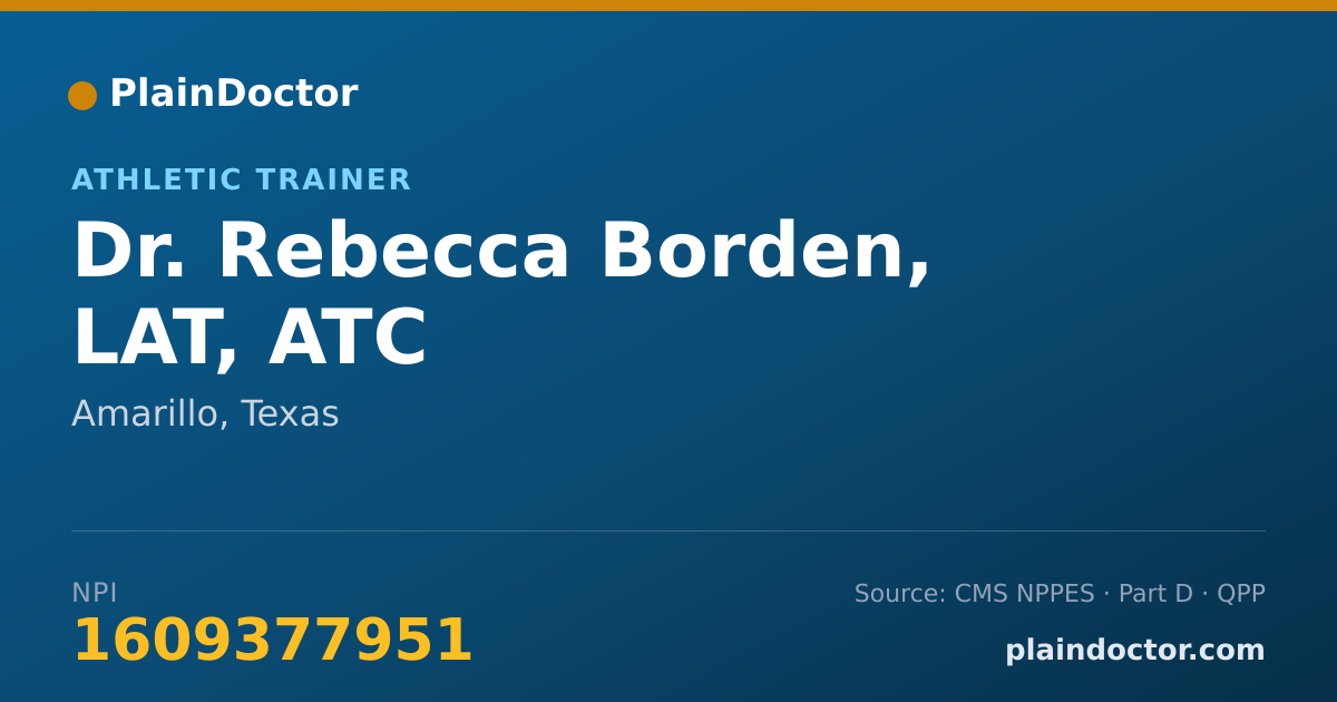 Shareable card for Rebecca Borden, LAT, ATC - Athletic Trainer, Amarillo, TX