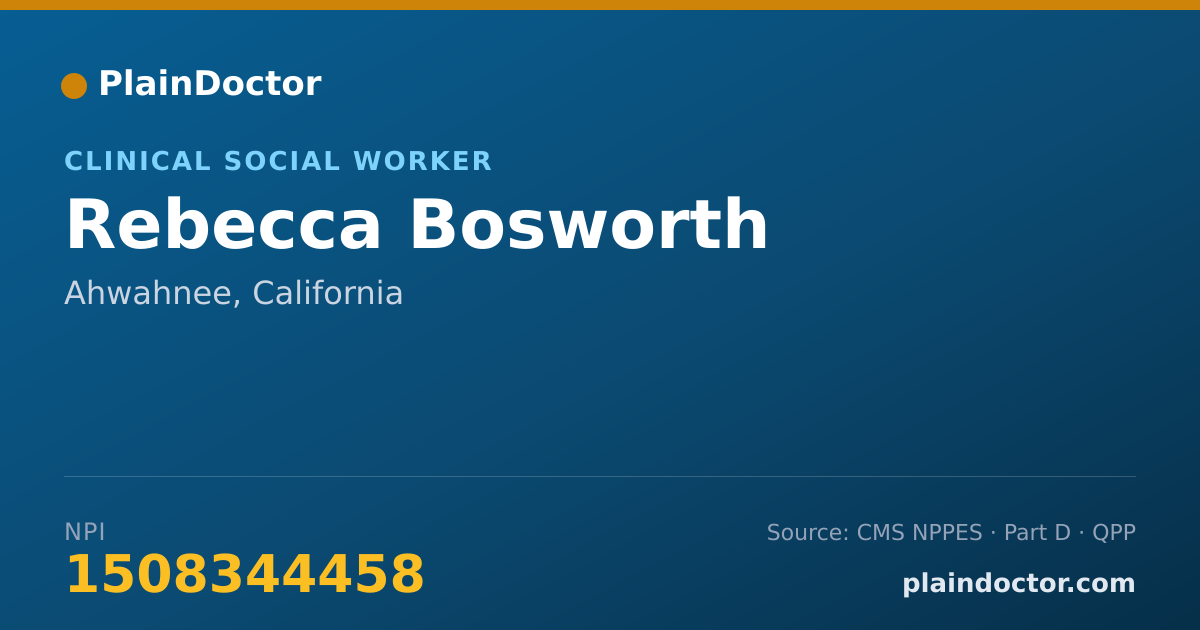 Shareable card for Rebecca Bosworth - Clinical Social Worker, Ahwahnee, CA