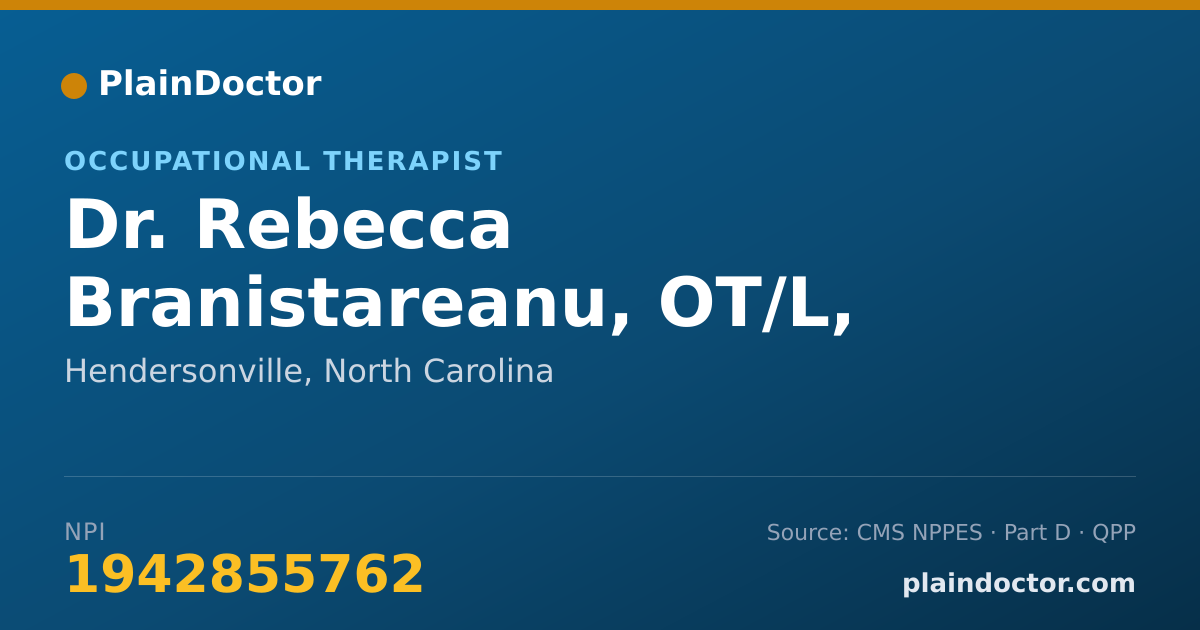 Shareable card for Rebecca Branistareanu, OT/L, LCSWA, LCAS - Occupational Therapist, Hendersonville, NC