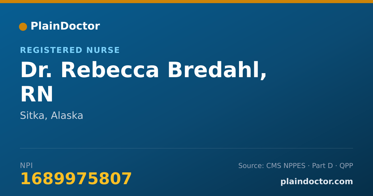 Shareable card for Rebecca Bredahl, RN - Registered Nurse, Sitka, AK