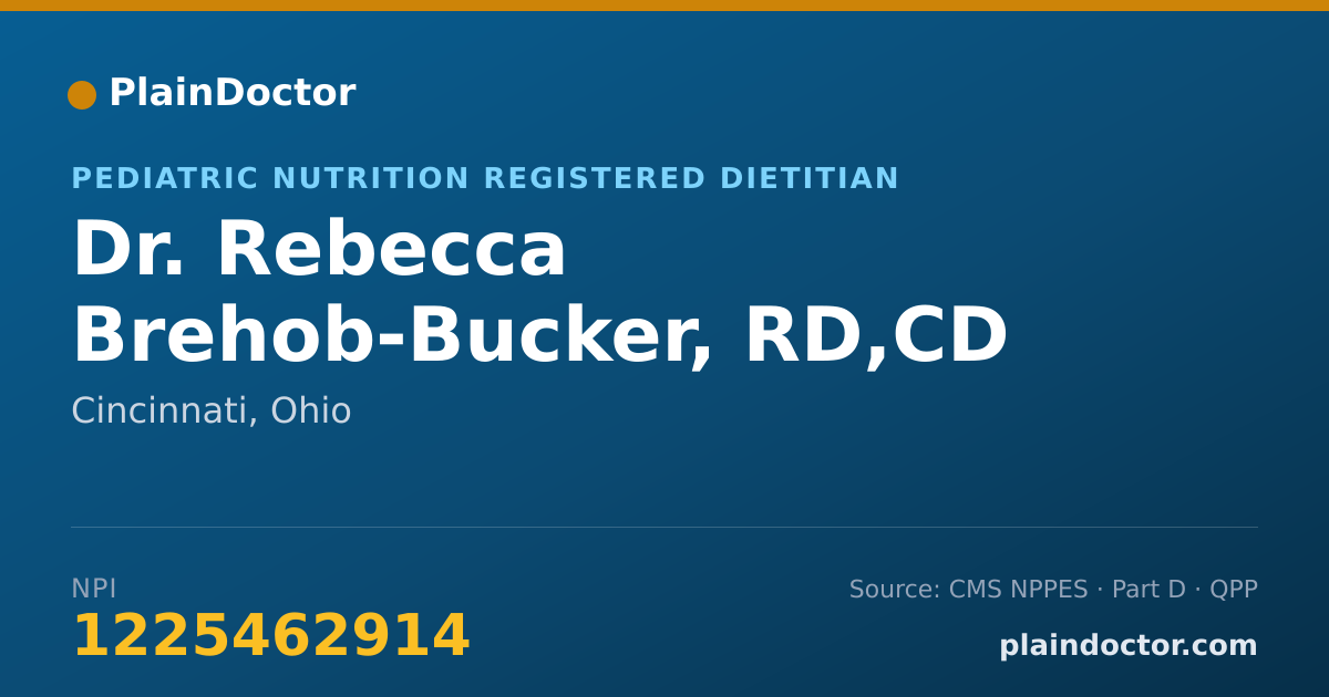 Shareable card for Rebecca Brehob-Bucker, RD,CD - Pediatric Nutrition Registered Dietitian, Cincinnati, OH