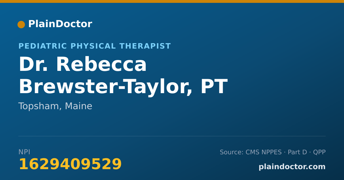 Shareable card for Rebecca Brewster-Taylor, PT - Pediatric Physical Therapist, Topsham, ME