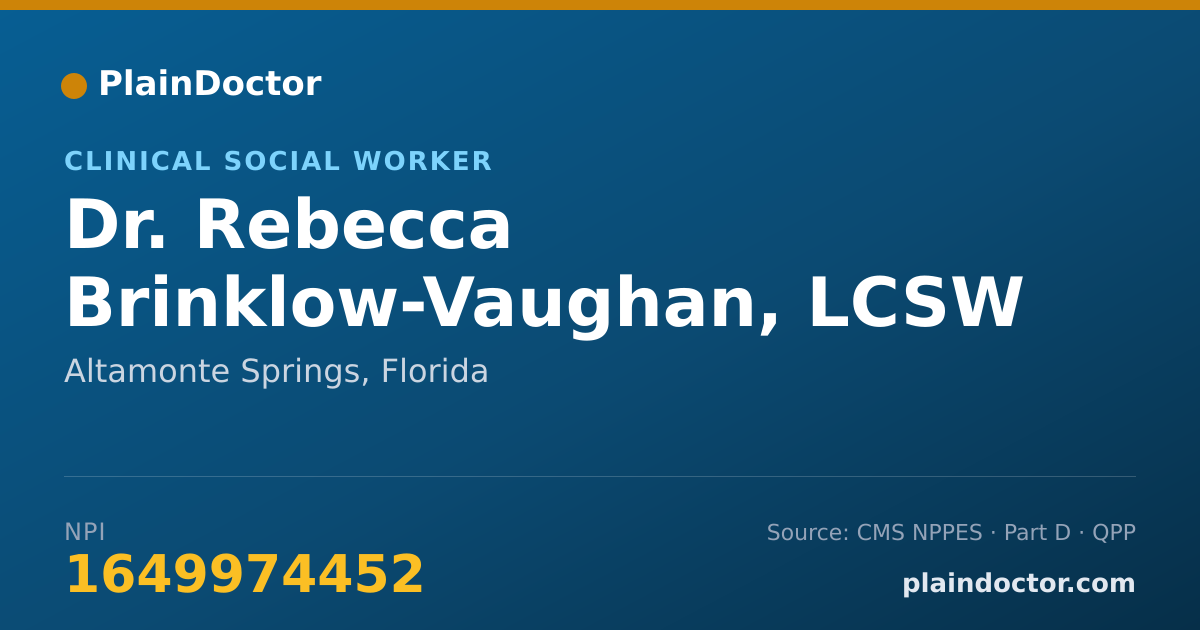 Shareable card for Rebecca Brinklow-Vaughan, LCSW - Clinical Social Worker, Altamonte Springs, FL