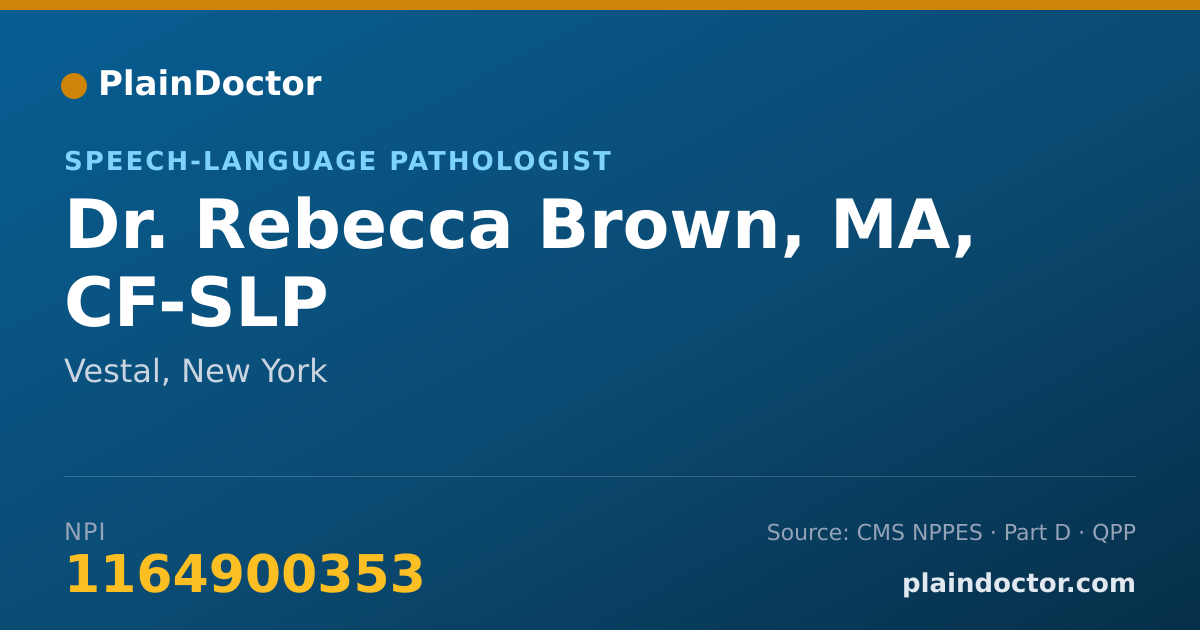 Shareable card for Rebecca Brown, MA, CF-SLP - Speech-Language Pathologist, Vestal, NY