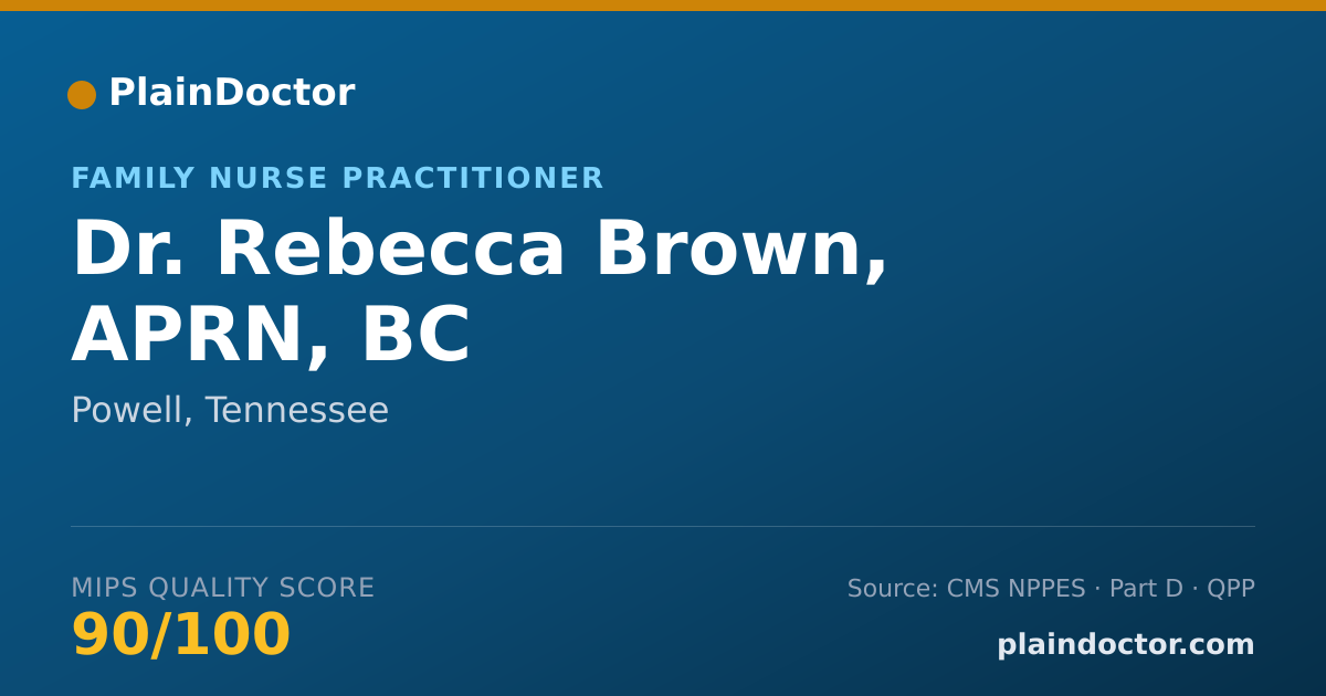 Shareable card for Rebecca Brown, APRN, BC - Family Nurse Practitioner, Powell, TN