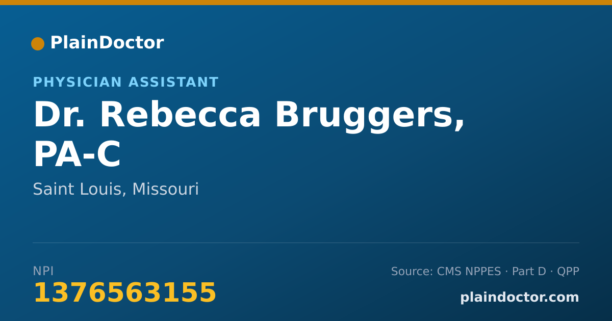 Shareable card for Rebecca Bruggers, PA-C - Physician Assistant, Saint Louis, MO