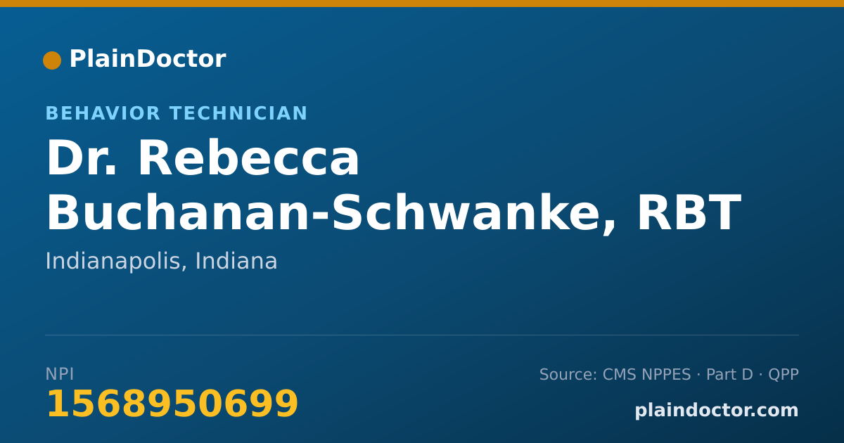 Shareable card for Rebecca Buchanan-Schwanke, RBT - Behavior Technician, Indianapolis, IN