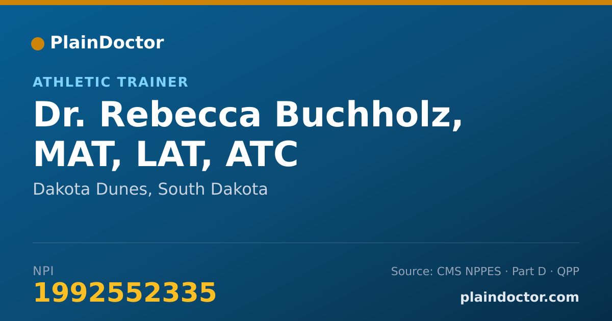 Shareable card for Rebecca Buchholz, MAT, LAT, ATC - Athletic Trainer, Dakota Dunes, SD