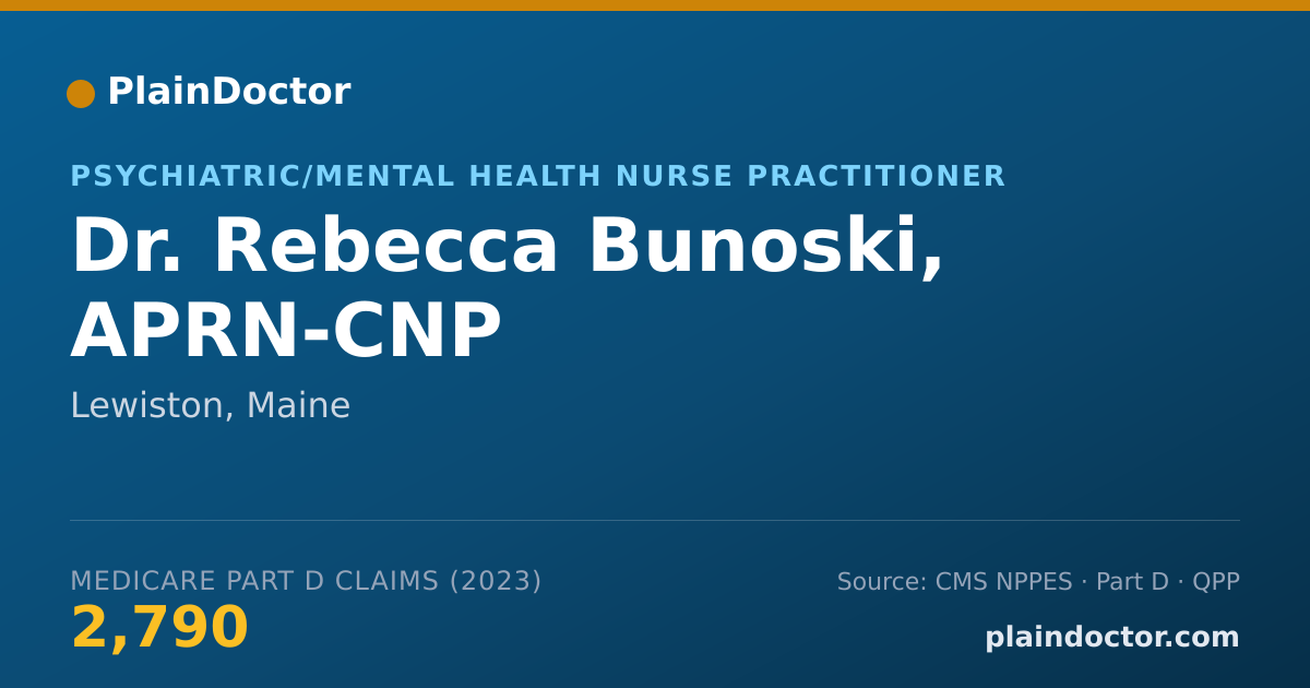 Shareable card for Rebecca Bunoski, APRN-CNP - Psychiatric/Mental Health Nurse Practitioner, Lewiston, ME