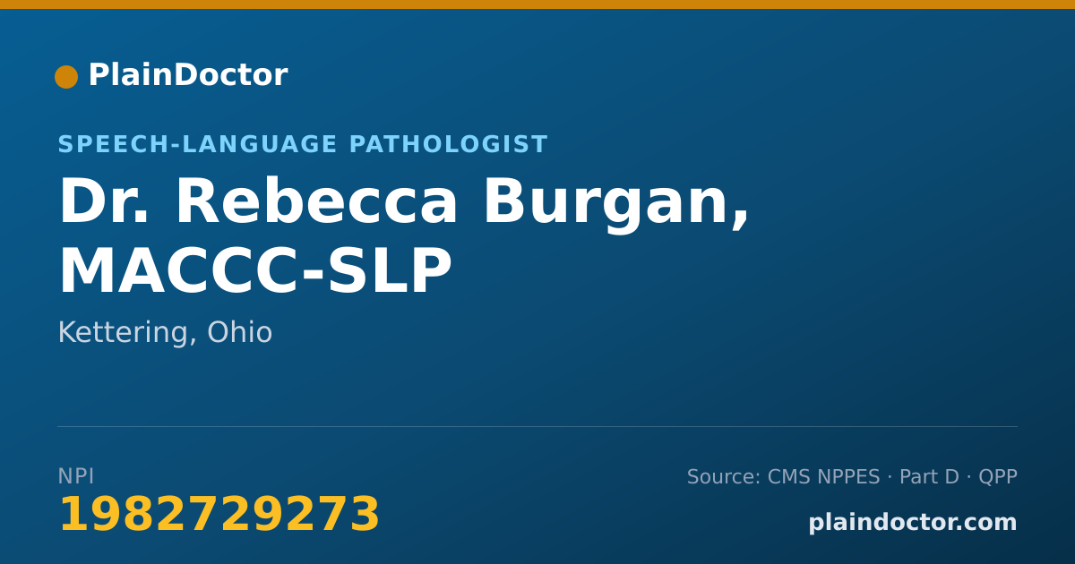 Shareable card for Rebecca Burgan, MACCC-SLP - Speech-Language Pathologist, Kettering, OH