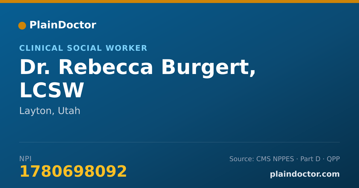 Shareable card for Rebecca Burgert, LCSW - Clinical Social Worker, Layton, UT