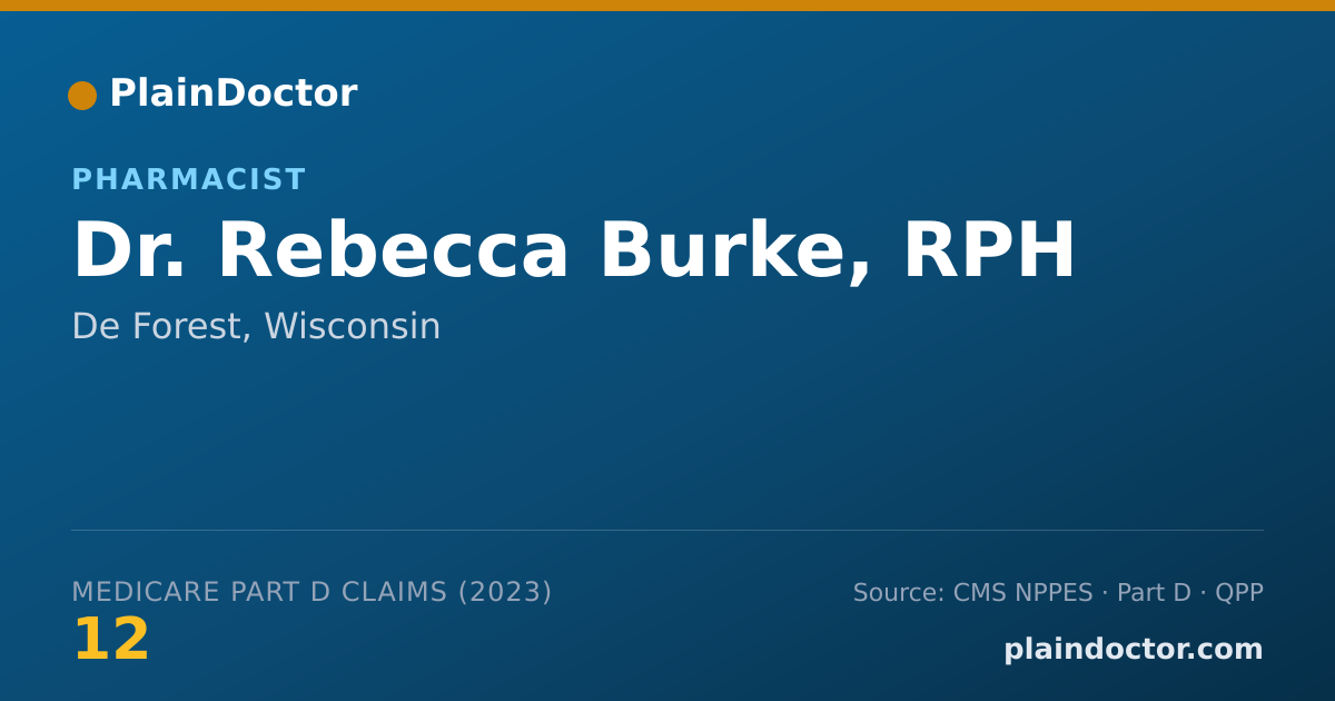 Shareable card for Rebecca Burke, RPH - Pharmacist, De Forest, WI