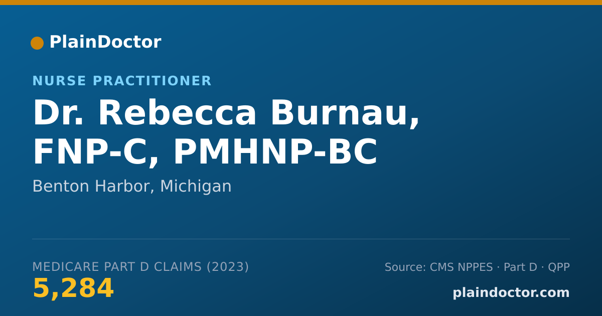 Shareable card for Rebecca Burnau, FNP-C, PMHNP-BC - Nurse Practitioner, Benton Harbor, MI
