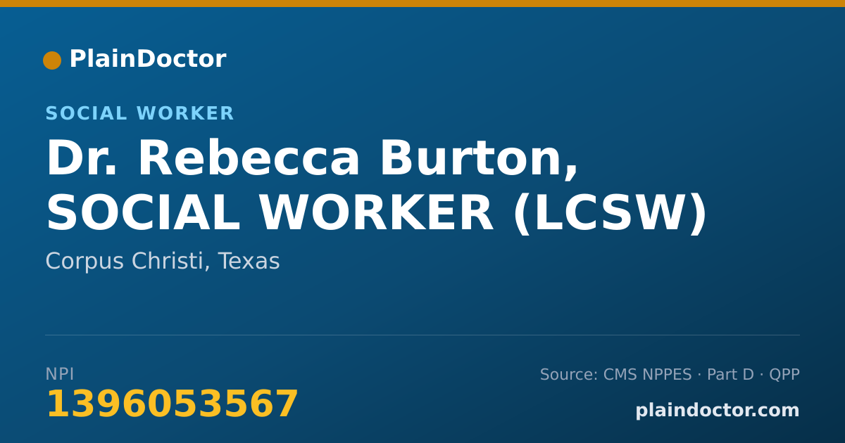 Shareable card for Rebecca Burton, SOCIAL WORKER (LCSW) - Social Worker, Corpus Christi, TX