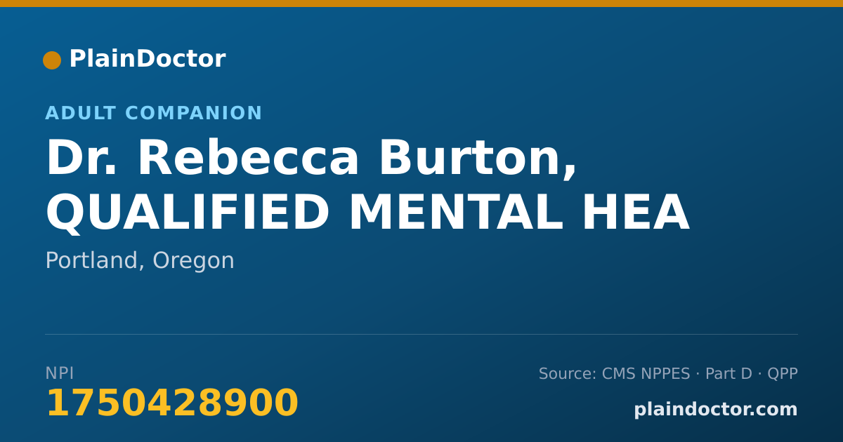 Shareable card for Rebecca Burton, QUALIFIED MENTAL HEA - Adult Companion, Portland, OR