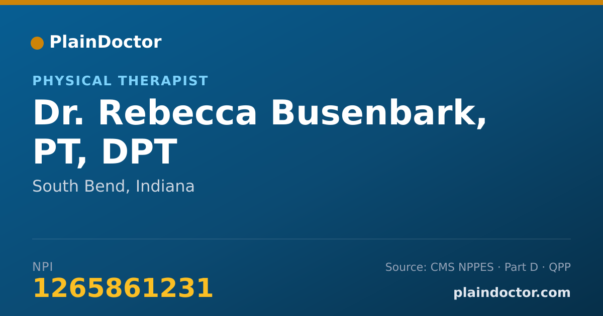 Shareable card for Rebecca Busenbark, PT, DPT - Physical Therapist, South Bend, IN
