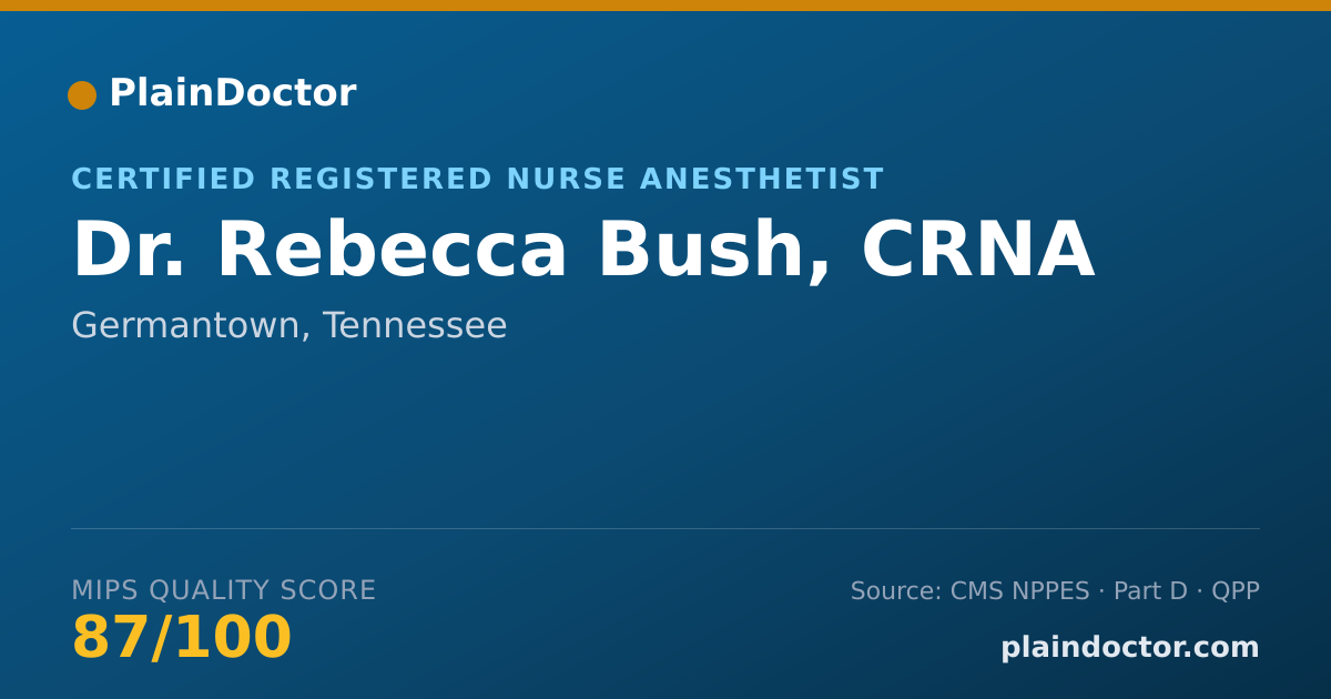 Shareable card for Rebecca Bush, CRNA - Certified Registered Nurse Anesthetist, Germantown, TN