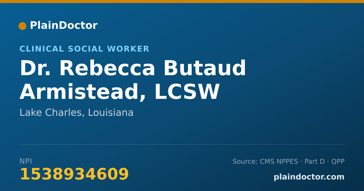 Shareable card for Rebecca Butaud Armistead, LCSW - Clinical Social Worker, Lake Charles, LA
