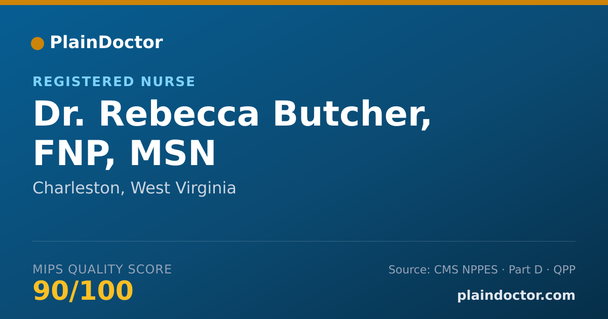 Shareable card for Rebecca Butcher, FNP, MSN - Registered Nurse, Charleston, WV