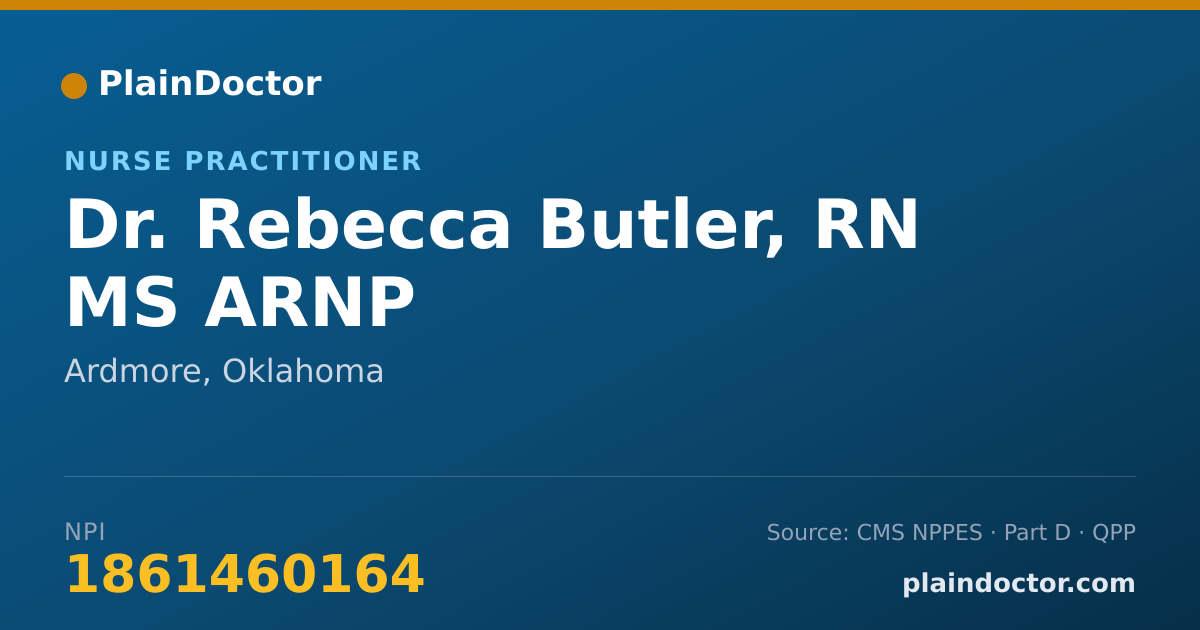 Shareable card for Rebecca Butler, RN MS ARNP - Nurse Practitioner, Ardmore, OK