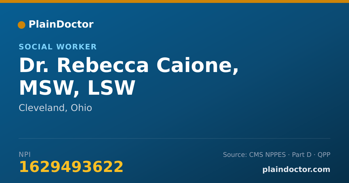 Shareable card for Rebecca Caione, MSW, LSW - Social Worker, Cleveland, OH