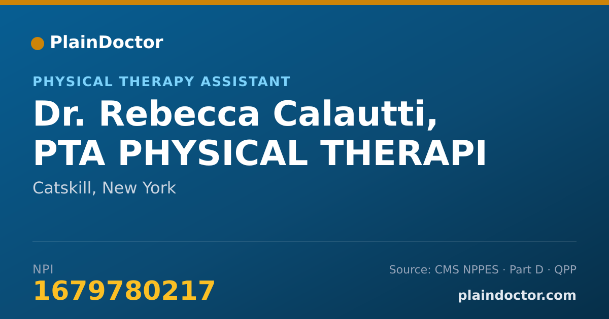 Shareable card for Rebecca Calautti, PTA PHYSICAL THERAPI - Physical Therapy Assistant, Catskill, NY