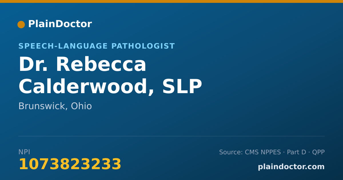 Shareable card for Rebecca Calderwood, SLP - Speech-Language Pathologist, Brunswick, OH