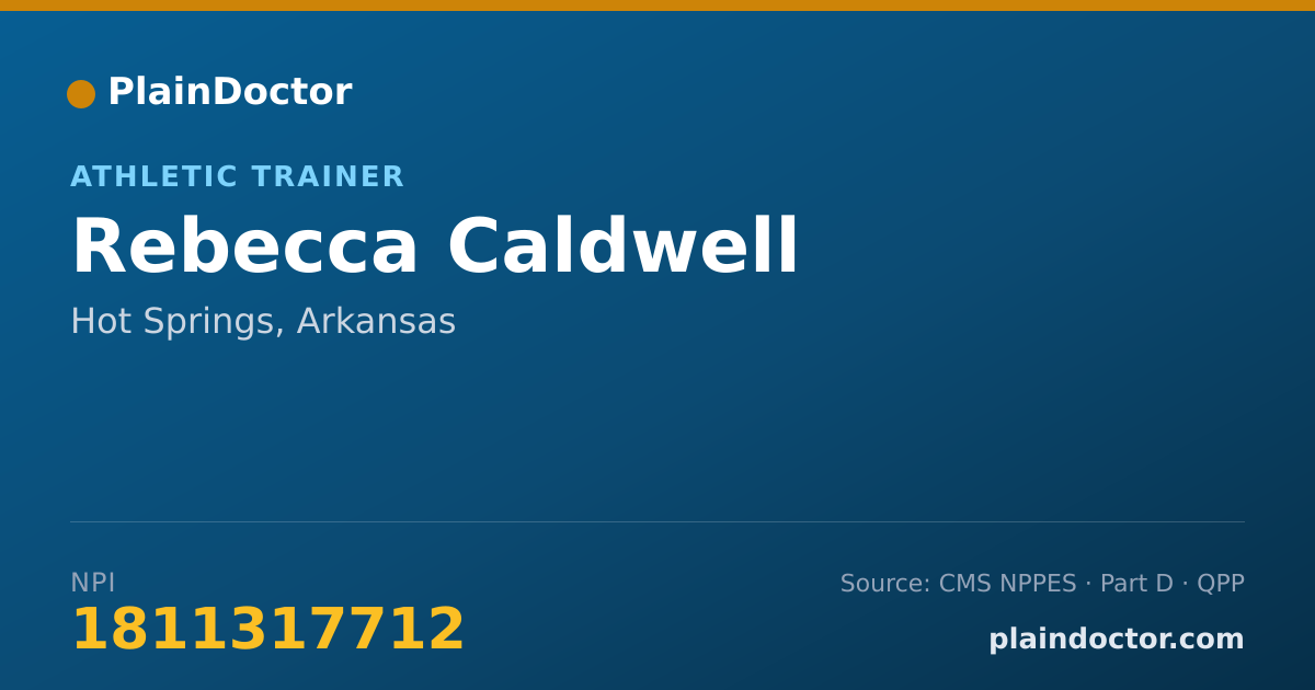 Shareable card for Rebecca Caldwell - Athletic Trainer, Hot Springs, AR